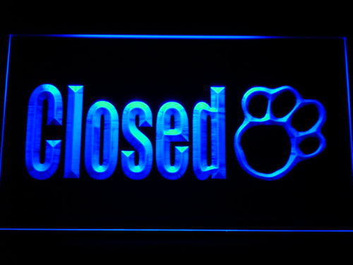 Closed Paw Print Pet Shop Neon Light Sign